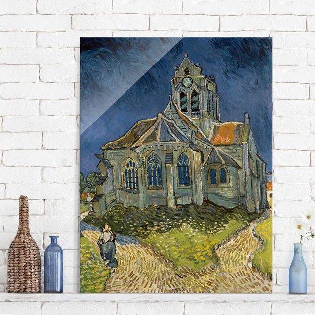 Lavagna magnetica vetro Vincent van Gogh - La chiesa di Auvers