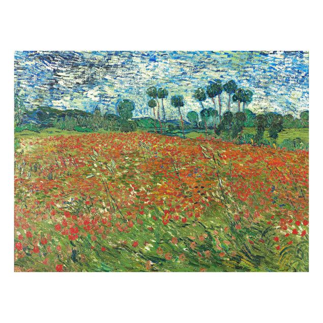 Quadro in vetro - Vincent van Gogh - Campo di Papaveri - Post-Impressionismo - Orizzontale 4:3