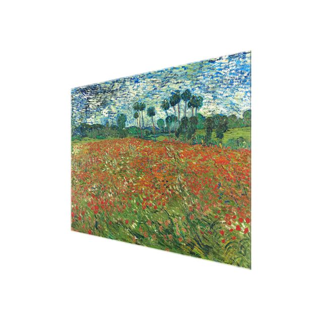 Quadro in vetro - Vincent van Gogh - Campo di Papaveri - Post-Impressionismo - Orizzontale 4:3