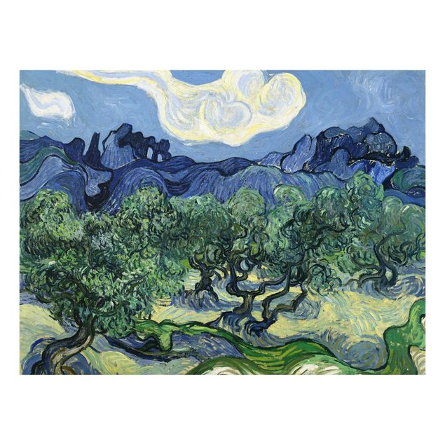 Quadro su vetro - Vincent van Gogh - Gli Uliveti - Post-Impressionismo - Orizzontale 4:3