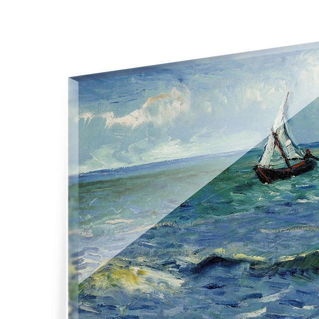 Quadro in vetro - Vincent van Gogh - Paesaggio marino a Saintes-Maries-de-la-Mer - Post-Impressionismo - Orizzontale 4:3