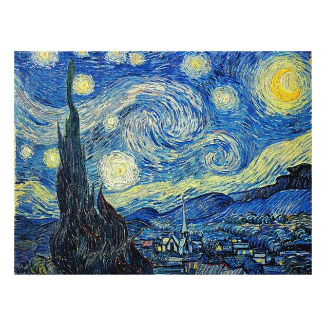 Quadro su vetro - Vincent van Gogh - Notte stellata - Post-Impressionismo - Orizzontale 4:3