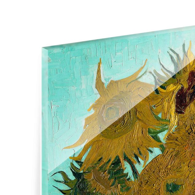 Quadro in vetro - Vincent van Gogh - Vaso con Dodici Girasoli - Post-Impressionismo - Verticale 3:4