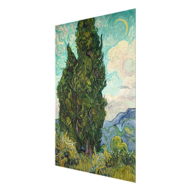 Quadro su vetro - Vincent van Gogh - Cipressi - Post-Impressionismo - Verticale 3:4