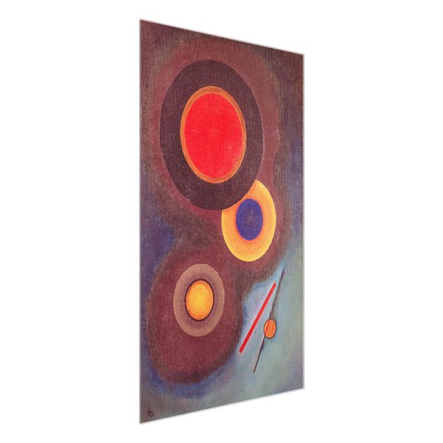 Quadro in vetro - Wassily Kandinsky - Composizione con Cerchi e Linee - Espressionismo - Verticale 2:3