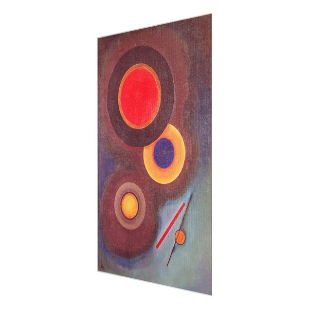 Quadro in vetro - Wassily Kandinsky - Composizione con Cerchi e Linee - Espressionismo - Verticale 2:3