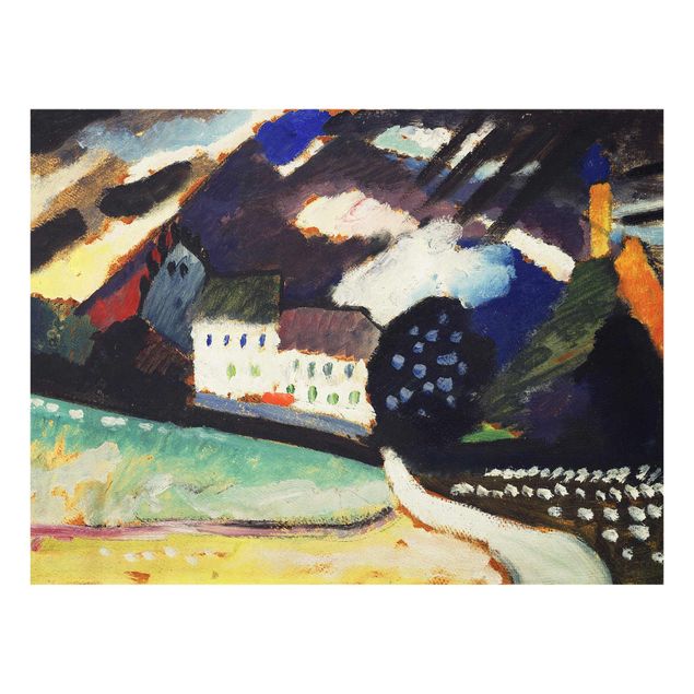 Quadro in vetro - Wassily Kandinsky - Murnau, Castello e Chiesa II - Espressionismo - Orizzontale 4:3
