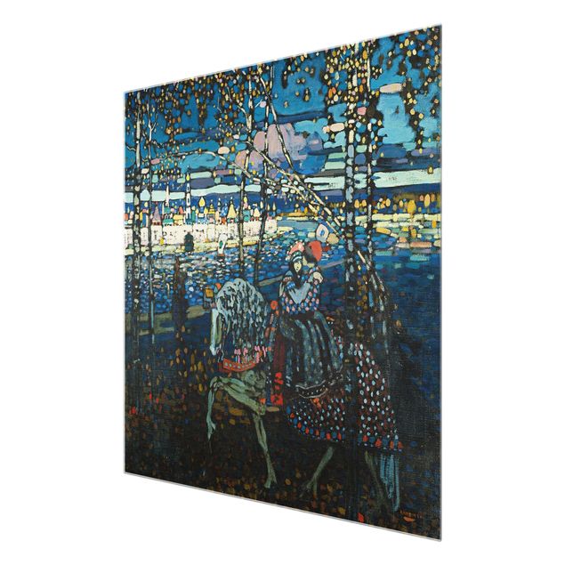 Quadro su vetro - Wassily Kandinsky - Coppia a Cavallo - Espressionismo - Quadrato 1:1