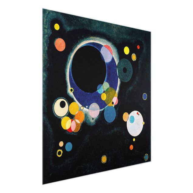 Quadro su vetro - Wassily Kandinsky - Alcuni Cerchi - Espressionismo - Quadrato 1:1