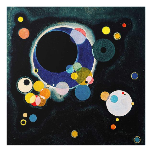 Quadro su vetro - Wassily Kandinsky - Alcuni Cerchi - Espressionismo - Quadrato 1:1