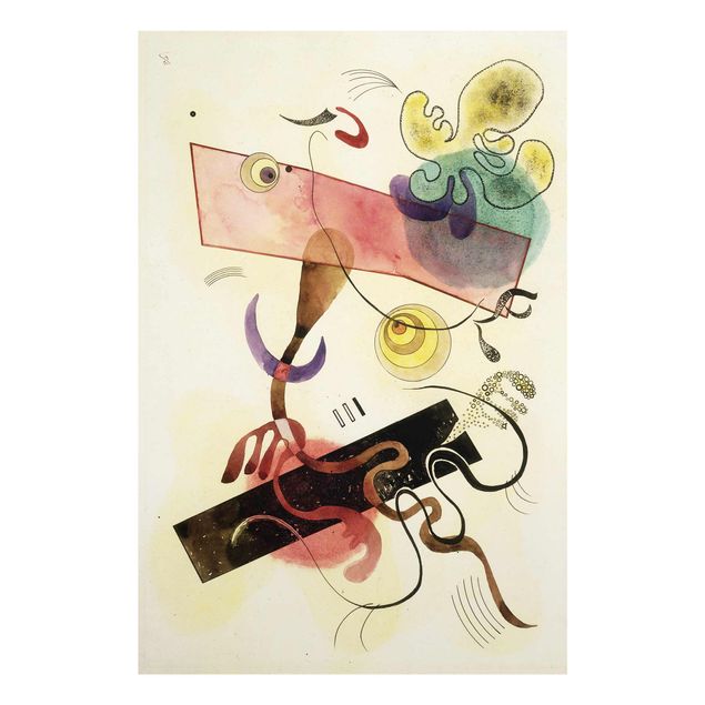 Quadro in vetro - Wassily Kandinsky - Taches: Verte et Rose (Macchie: Verde e Rosa) - Espressionismo - Verticale 2:3