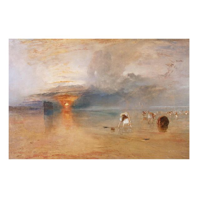 Quadro in vetro - William Turner - Spiaggia di Calais con la bassa marea: pescatrici che raccolgono le esche - Romanticismo - Orizzontale 3:2