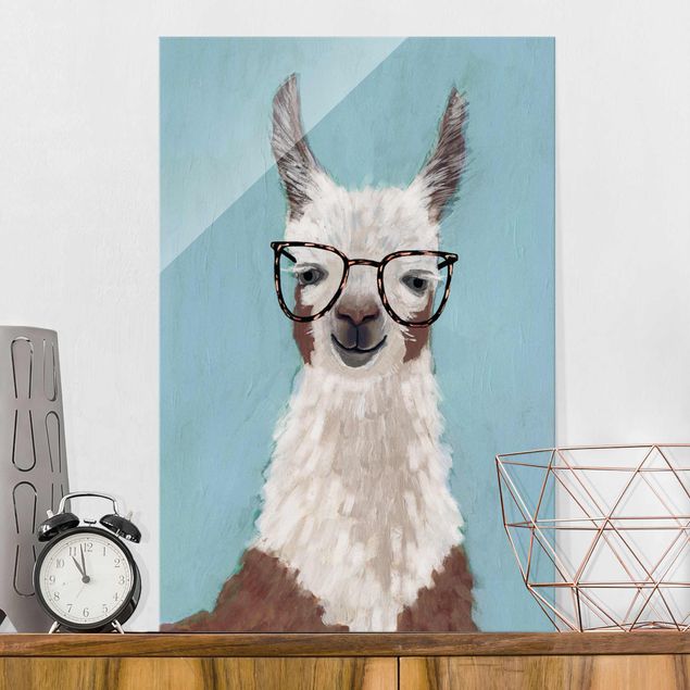 stampe animali Lama con occhiali II