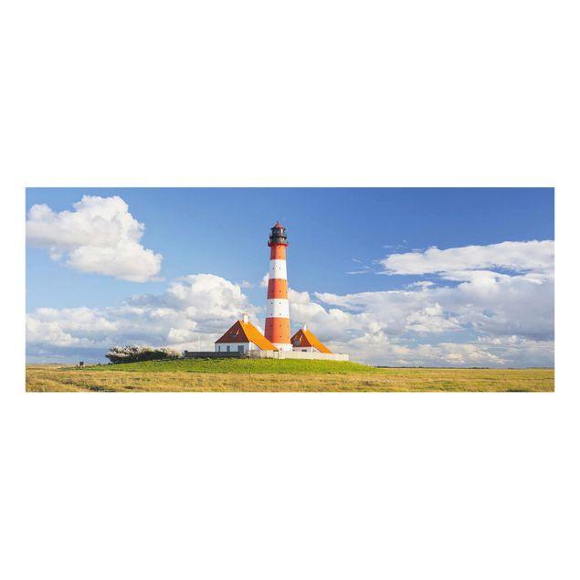 Quadro in vetro - Lighthouse in Schleswig-Holstein - Panoramico