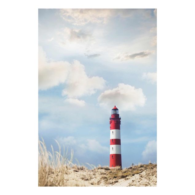 Quadro in vetro - Lighthouse in the dunes - Verticale 2:3