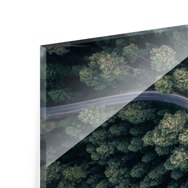 Quadro in vetro - Veduta aerea - Forest Road From The Top - Panoramico