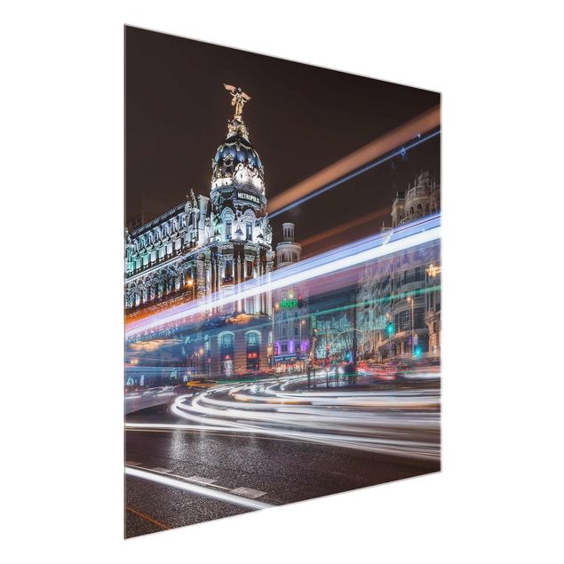 Quadro in vetro - Madrid Traffic - Quadrato 1:1