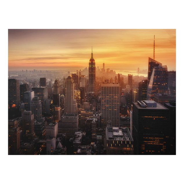 Quadro in vetro - Manhattan Skyline Evening - Large 3:4