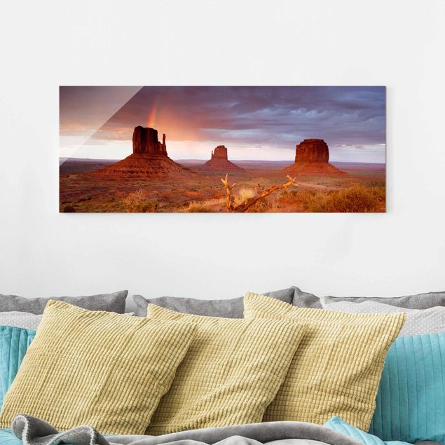 Lavagna magnetica in vetro Monument Valley al tramonto