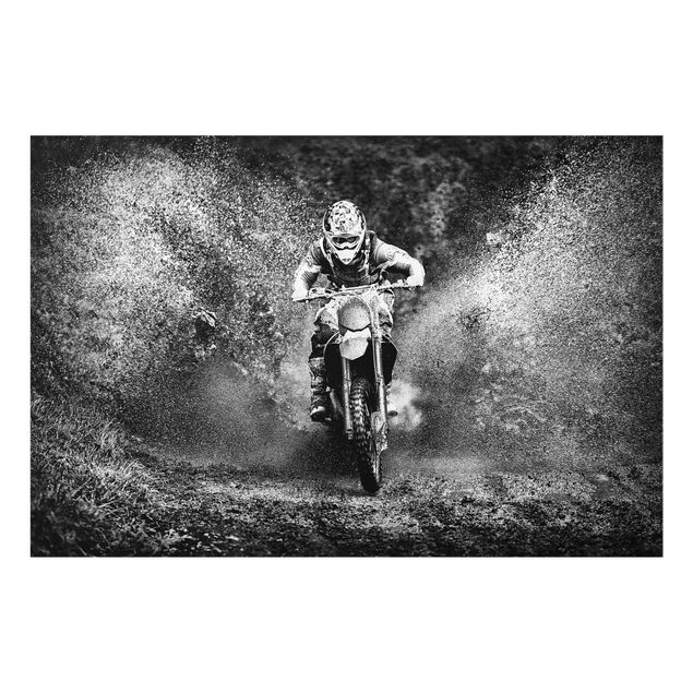 Quadro in vetro - Motocross nel Fango - Orizzontale 3:2