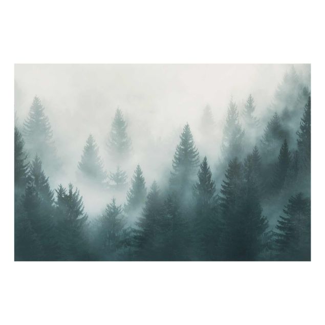 Quadro in vetro - Coniferous Forest In Fog - Orizzontale 3:2