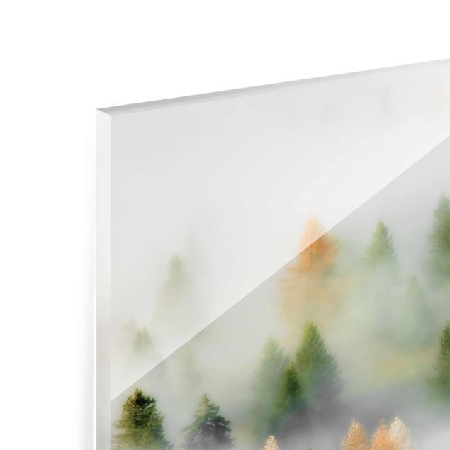 Quadro in vetro - Nube di foresta in autunno - Orizzontale 3:2