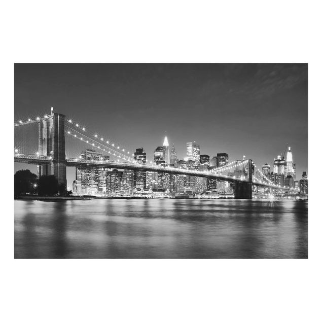 Quadro in vetro - Nighttime Manhattan Bridge II - Orizzontale 3:2
