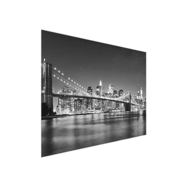 Quadro in vetro - Nighttime Manhattan Bridge II - Orizzontale 4:3