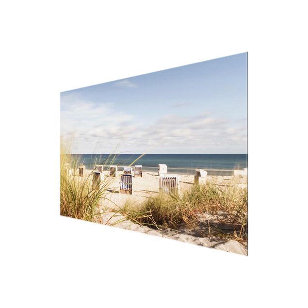 Quadro in vetro - Baltic Sea And Beach Chairs - Orizzontale 3:2
