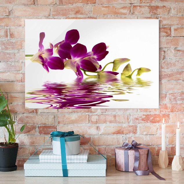 Lavagna magnetica vetro Acque di orchidee rosa