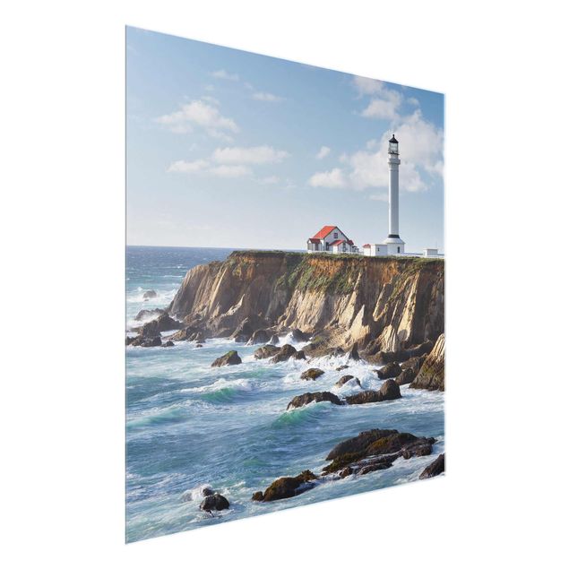 Quadro in vetro - Point Arena Lighthouse California - Quadrato 1:1
