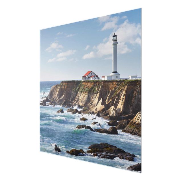 Quadro in vetro - Point Arena Lighthouse California - Quadrato 1:1