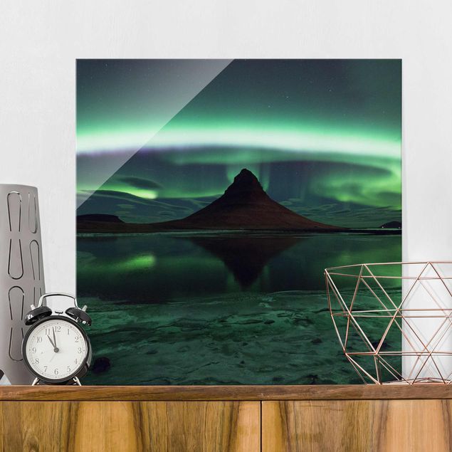 Lavagna magnetica vetro L'aurora boreale in Islanda