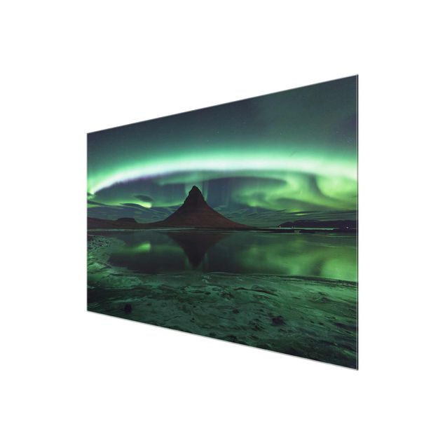Quadro in vetro - Aurora polare in Islanda - Orizzontale 3:2