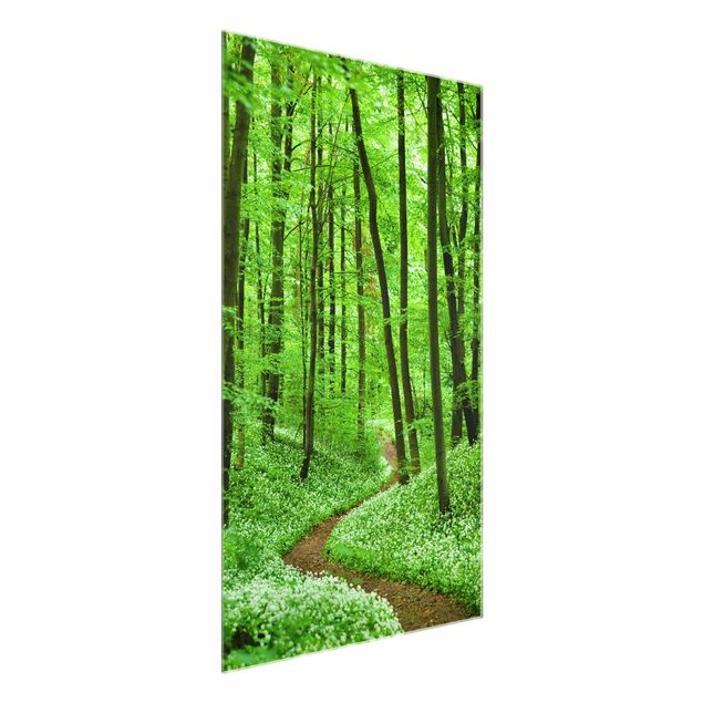 Quadro in vetro - Romantic Forest Track - Verticale 2:3