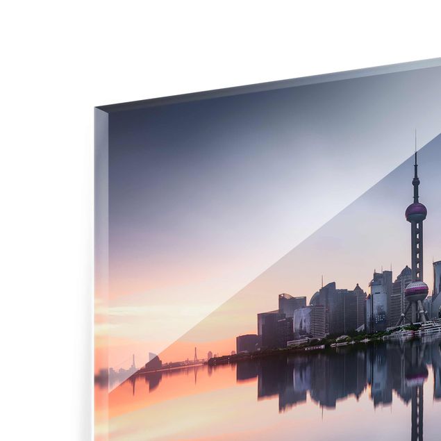 Quadro in vetro - Skyline di Shanghai Mattina Mood - Large 3:4