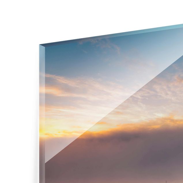 Quadro in vetro - Alba Lago svedese - Quadrato 1:1