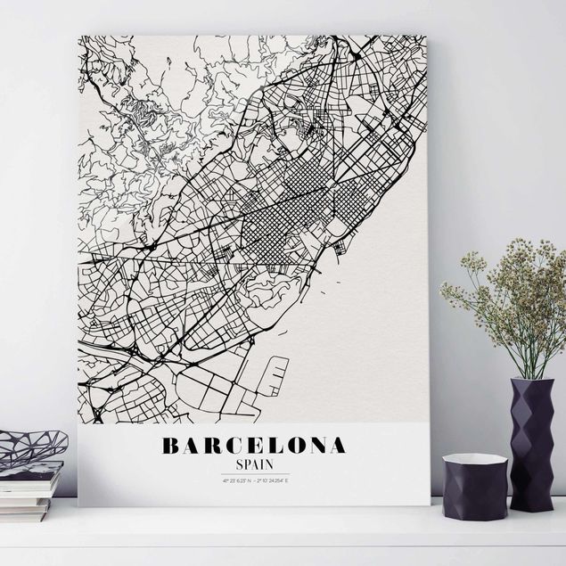 Lavagna magnetica vetro Mappa di Barcellona - Classica