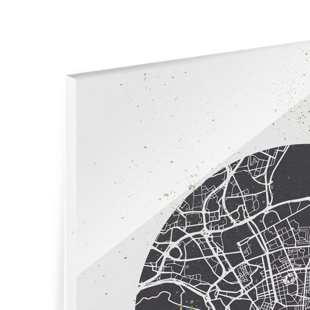 Quadro in vetro - Lisbon City Map - Retro - Verticale 3:4