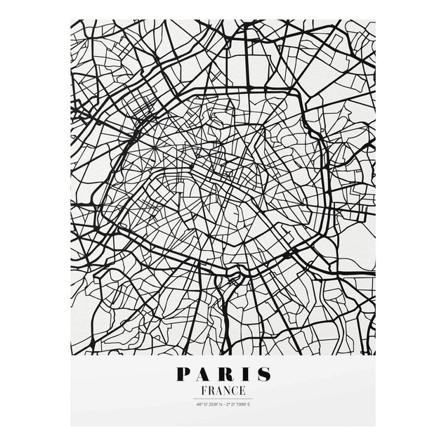 Quadro in vetro - Paris City Map - Classic - Verticale 3:4