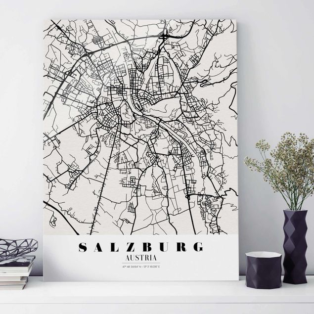 Lavagna magnetica vetro Mappa di Salisburgo - Classica