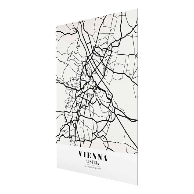 Quadro in vetro - Vienna City Map - Classic - Verticale 3:4