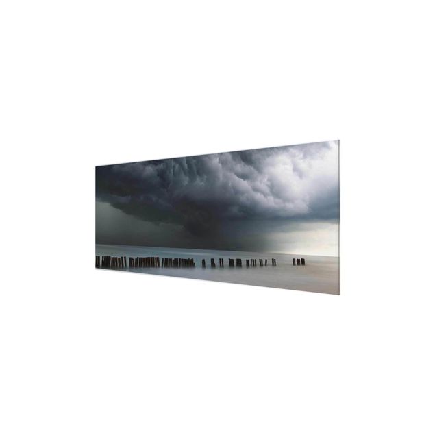 Quadro in vetro - Nubi di tempesta sul Mar Baltico - Panoramico