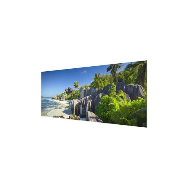 Quadro in vetro - Dream beach Seychelles - Panoramico
