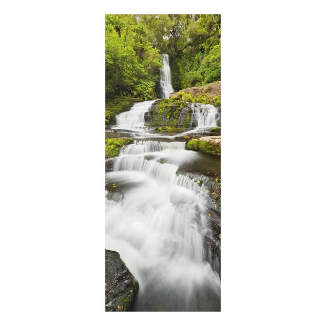 Quadro in vetro - Upper Mclean Falls In New Zealand - Pannello
