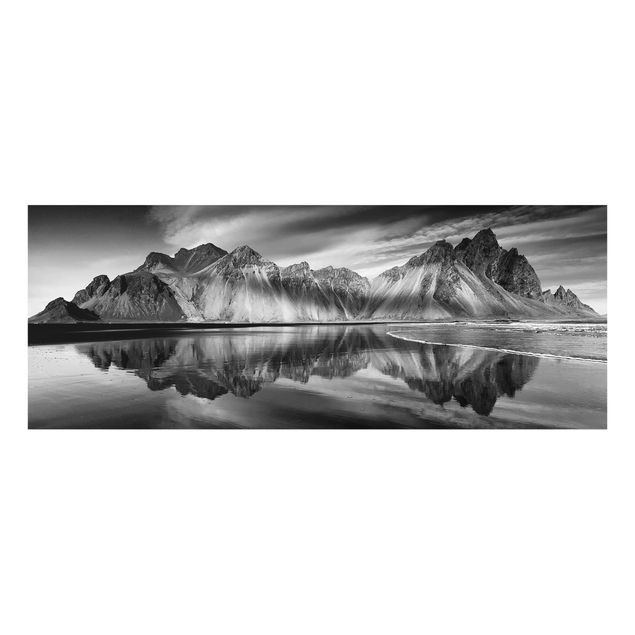Quadro in vetro - Vesturhorn In Islanda - Panoramico