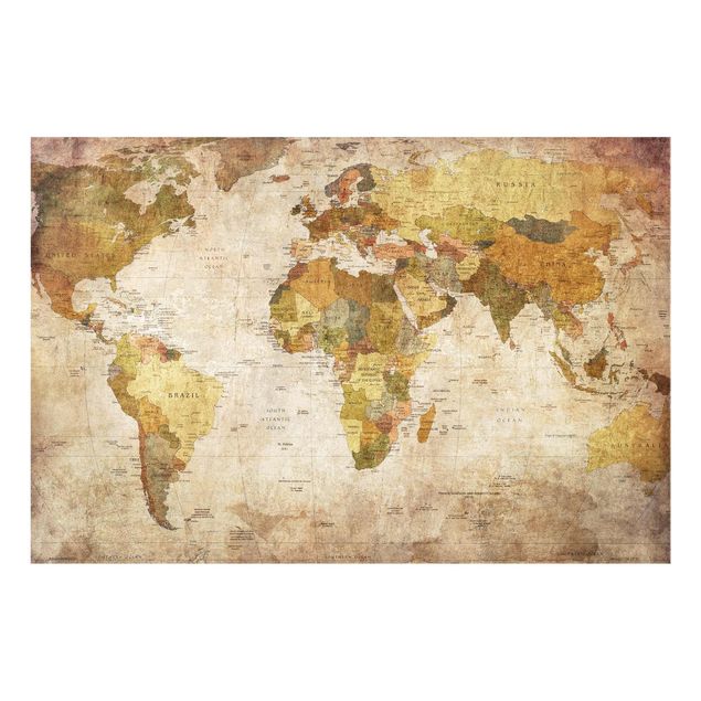 Quadro in vetro - World map - Orizzontale 3:2