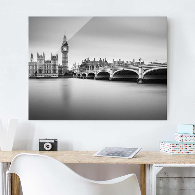 Lavagna magnetica vetro Il ponte di Westminster e il Big Ben