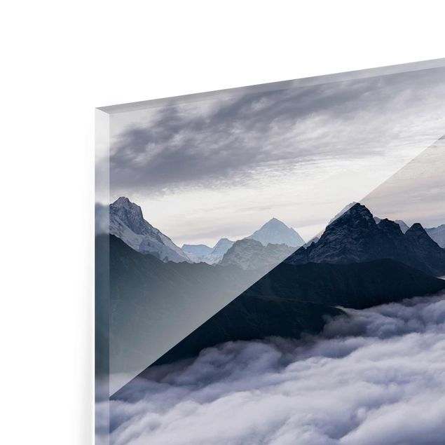 Quadro in vetro - Mare di nubi in Himalaya - Panoramico