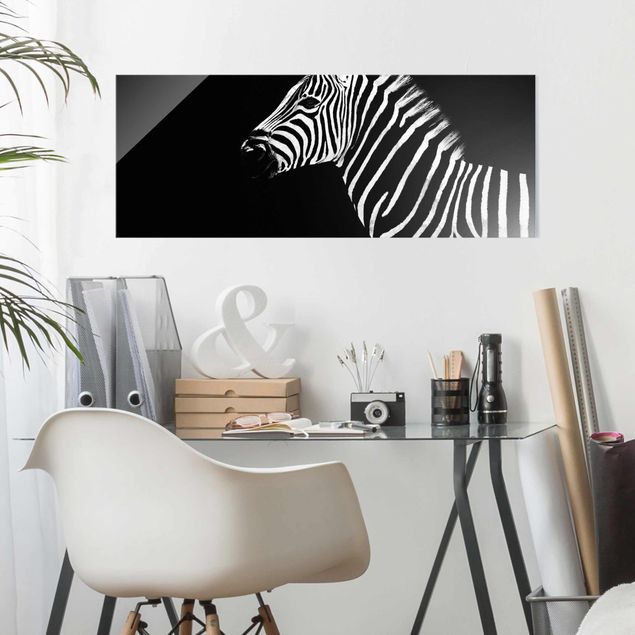Lavagna magnetica in vetro Zebra Safari Art